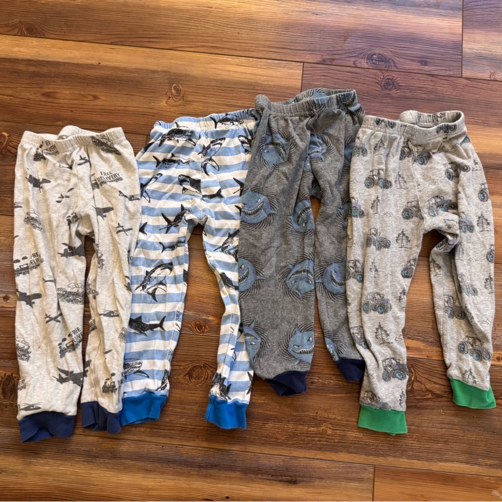 2T - Set of 4 Kids' Patterned Pajama Pants